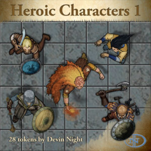 Devin Night's Token Pack #45: Heroic Characters 1